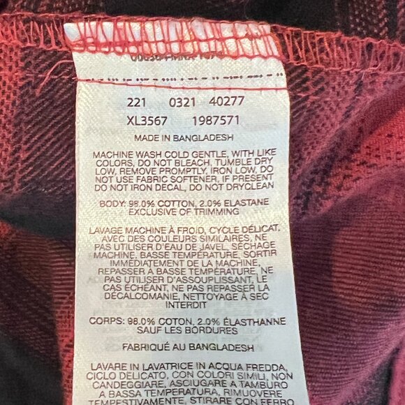 Columbia Red Plaid Flannel Shirt Dress Belted Roll Tab Sleeves Pockets Sz Small - Picture 11 of 13